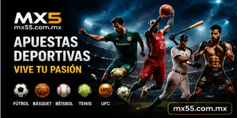 Apuestas deportivas MX5 México para fútbol, béisbol, baloncesto, tenis y UFC